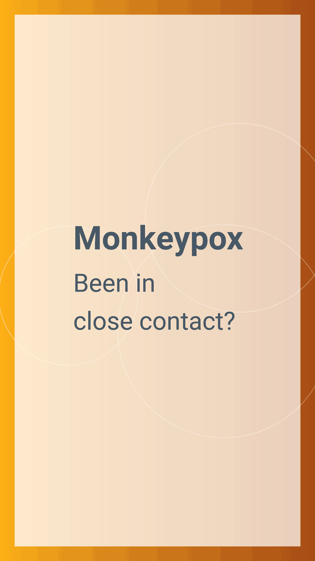Monkeypox poster: Been in close contact?