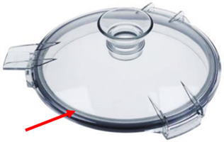 blender lid with crevices