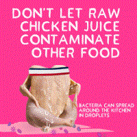 don't let raw chicken contaminate other foods