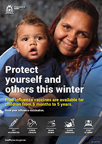 Influenza vaccination poster - mum and bub