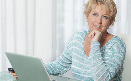 Senior woman on a laptop