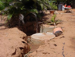 damaged septic tank