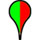 paddle, with left half green and right half red, indicates bacterial water quality results to date are good, but animal and stormwater contamination sources are likely to elevate bacterial levels to high levels following rainfall.