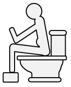 Illustration of person sitting on toilet