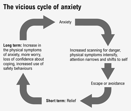 Flow chart illustrating the anxiety cycle