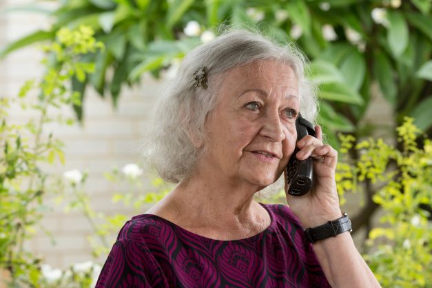 Elderly woman on phone